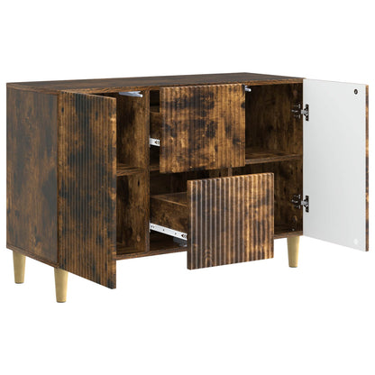 Sideboard med låda Rökt ek 89 x 34,5 x 60 cm Konstruerat trä