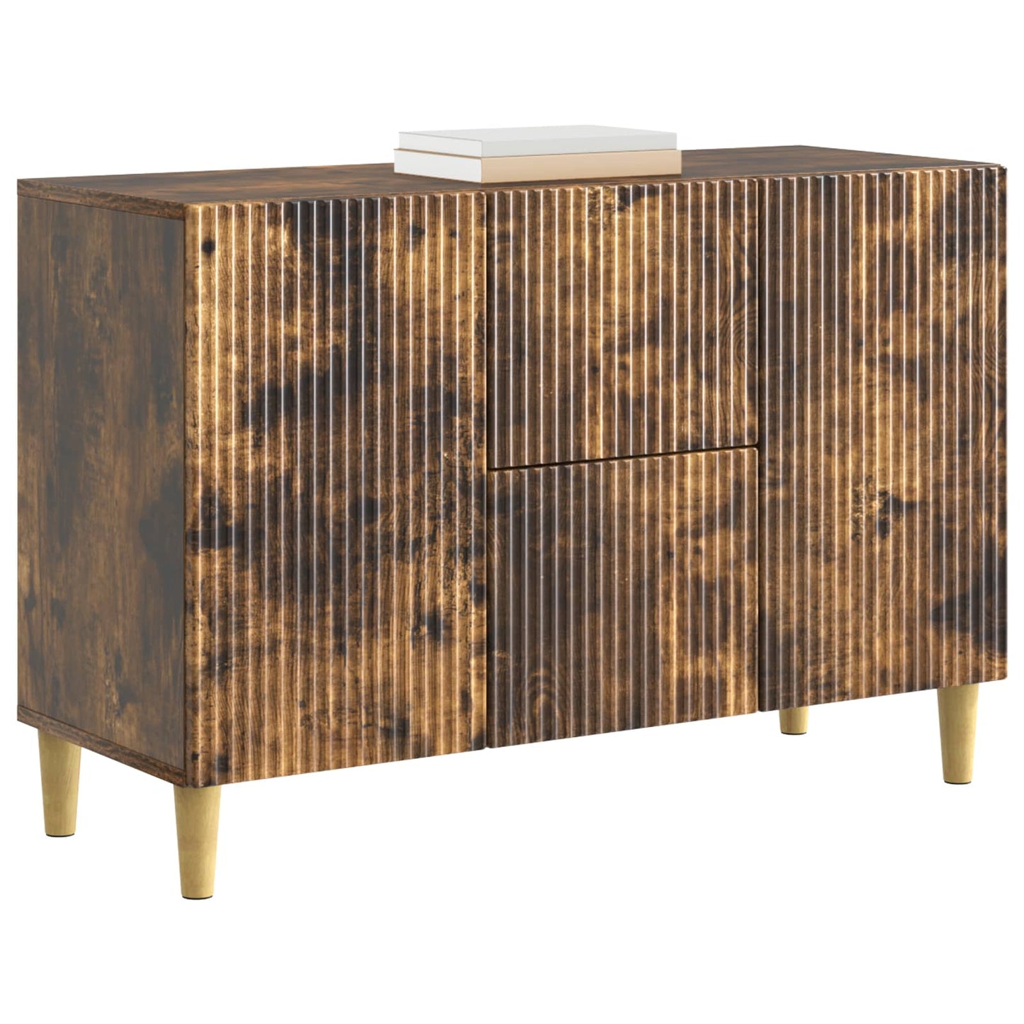 Sideboard med låda Rökt ek 89 x 34,5 x 60 cm Konstruerat trä