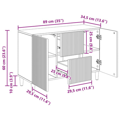Sideboard Gammalt trä 89 x 34,5 x 60 cm Konstruerat trä
