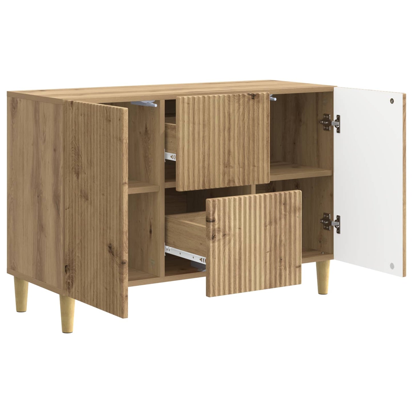 Sideboard med låda Artisan-ek 89 x 34,5 x 60 cm Konstruerat trä