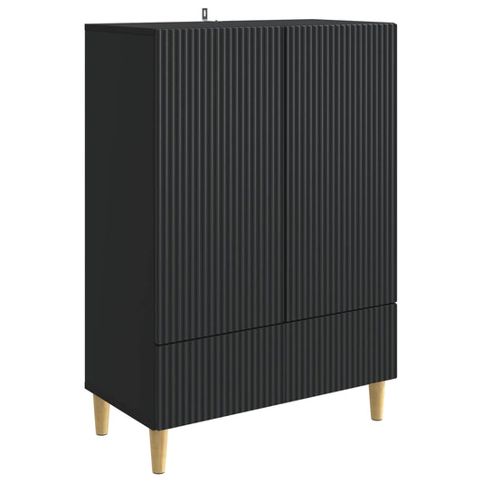 Sideboard med låda Svart 66 x 34,5 x 95 cm Konstruerat trä