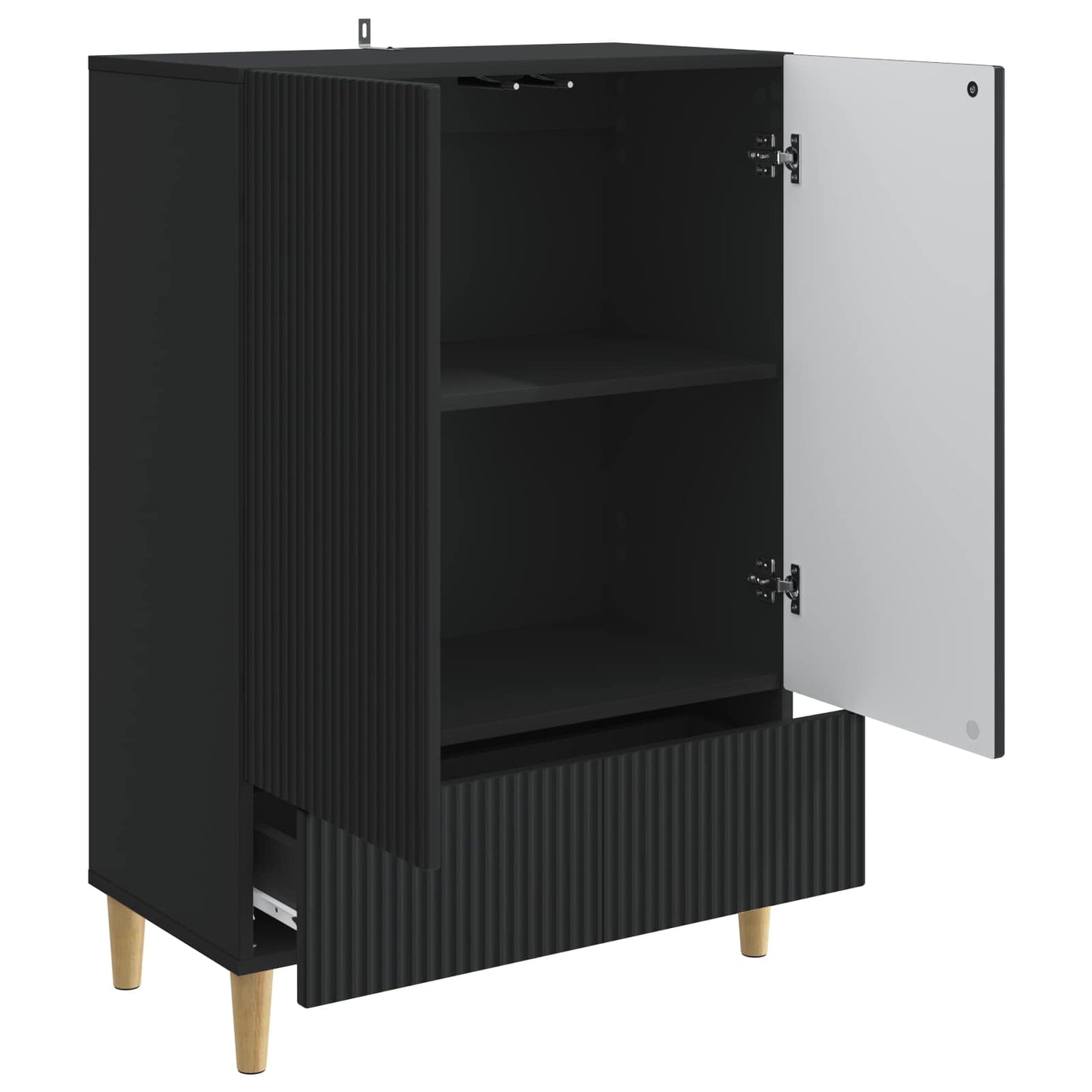 Sideboard med låda Svart 66 x 34,5 x 95 cm Konstruerat trä