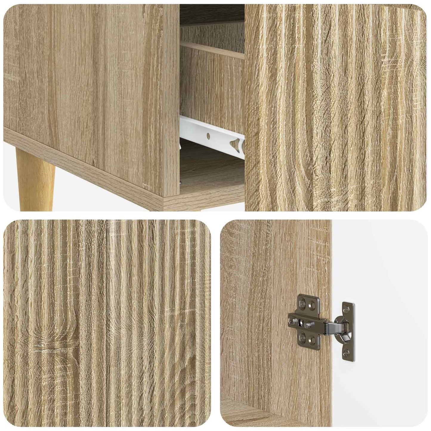 Sideboard med låda Sonoma-ek 66 x 34,5 x 95 cm Konstruerat trä
