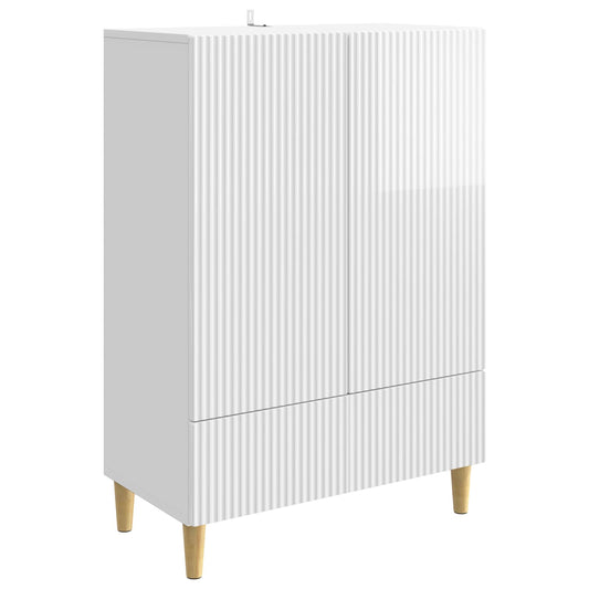 Sideboard Vit högglans 66 x 34,5 x 95 cm Konstruerat trä