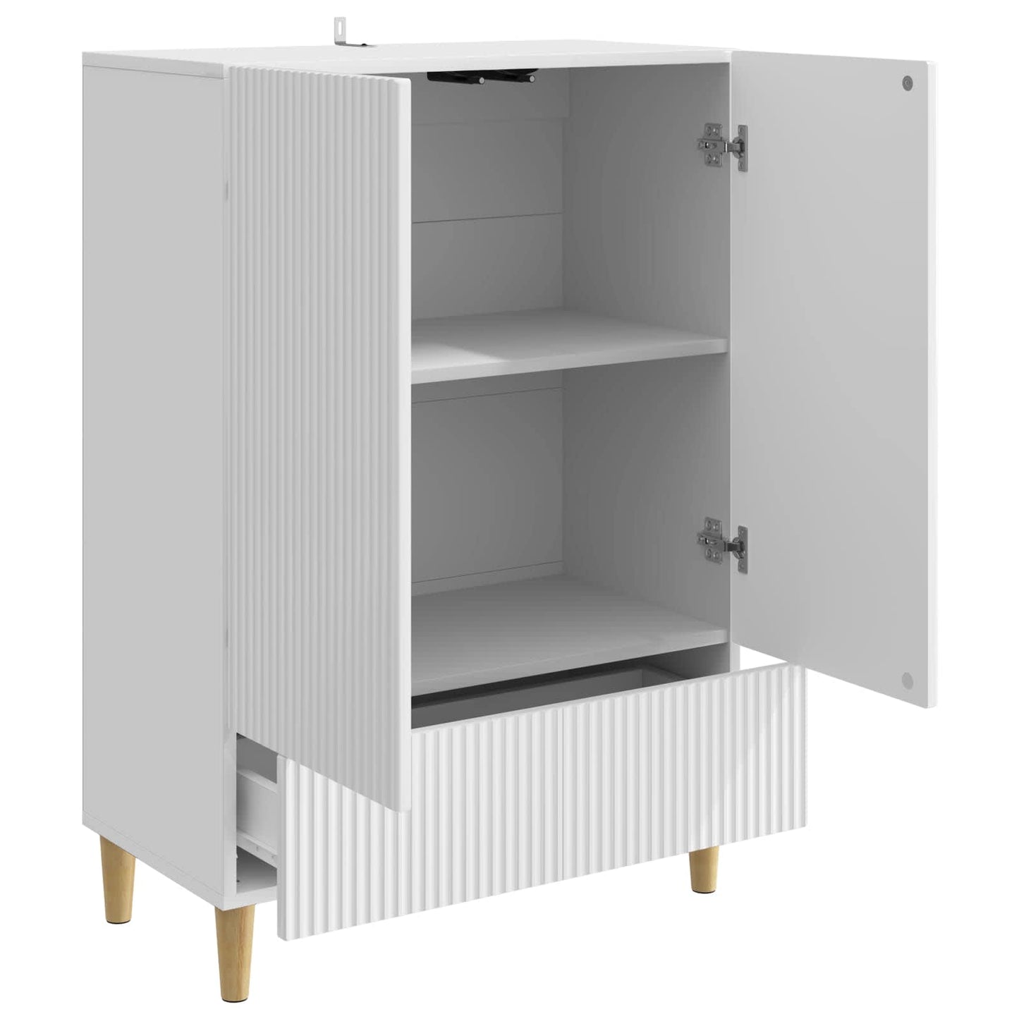Sideboard Vit högglans 66 x 34,5 x 95 cm Konstruerat trä