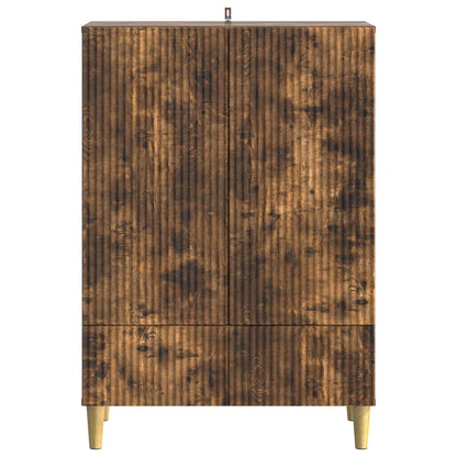 Sideboard med låda Rökt ek 66 x 34,5 x 95 cm Konstruerat trä