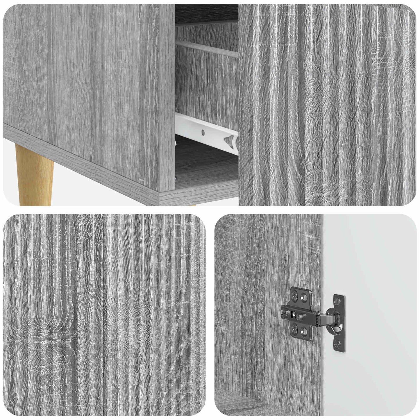 Sideboard Grå sonoma-ek 66 x 34,5 x 95 cm Konstruerat trä