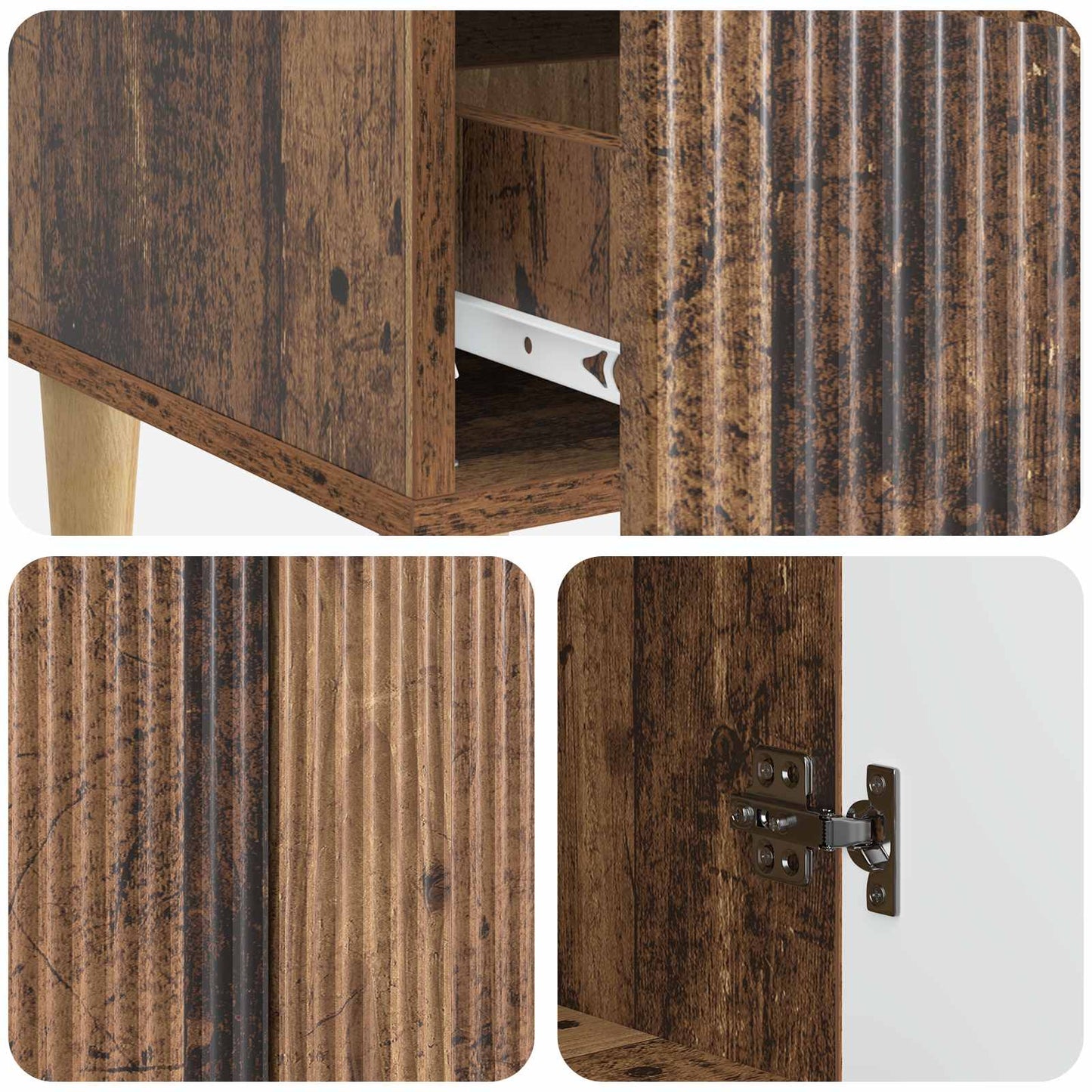Sideboard Gammalt trä 66 x 34,5 x 95 cm Konstruerat trä