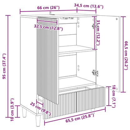 Sideboard Gammalt trä 66 x 34,5 x 95 cm Konstruerat trä