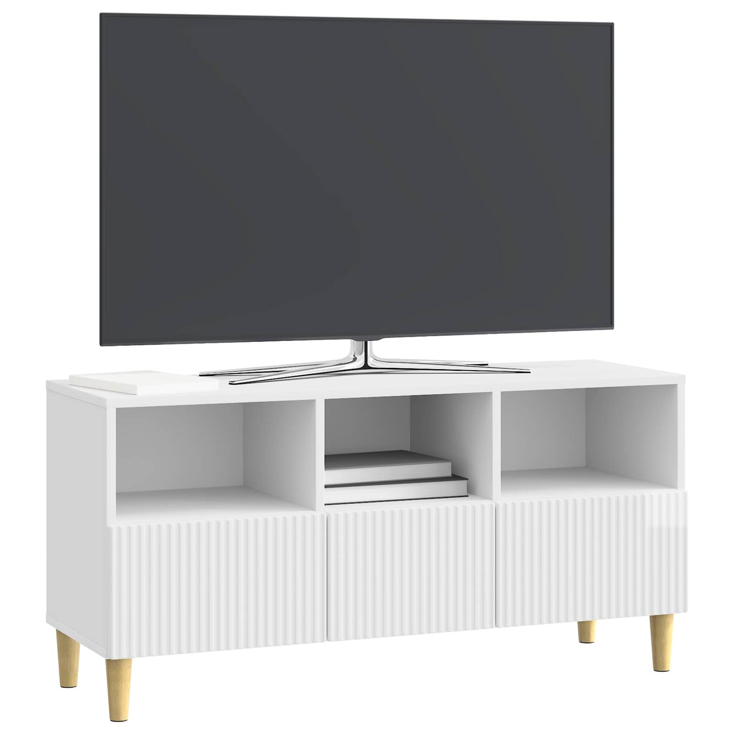 TV-skåp Vit högglans 102 x 34,5 x 50 cm Konstruerat trä