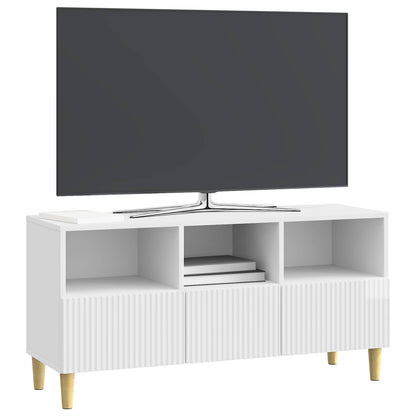 TV-skåp Vit högglans 102 x 34,5 x 50 cm Konstruerat trä