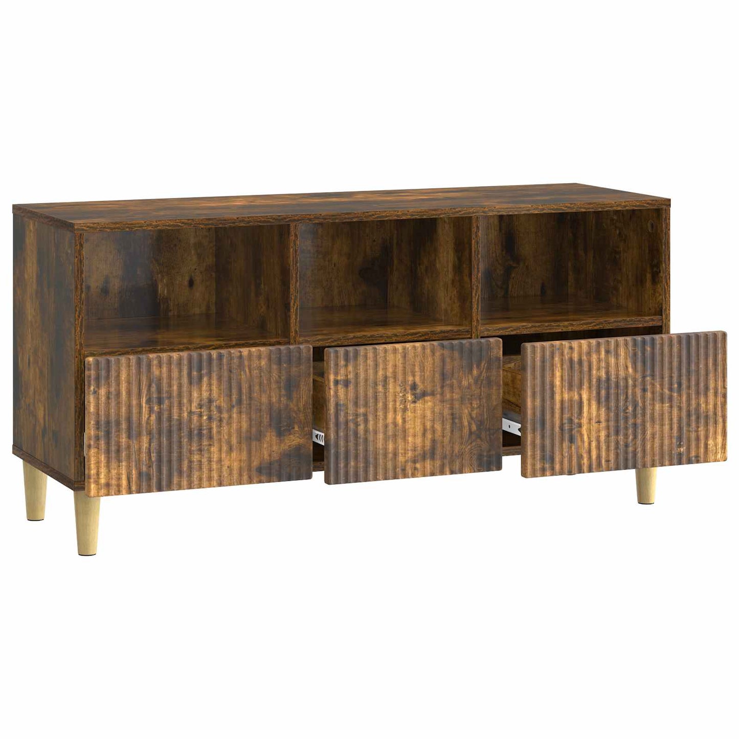 TV-skåp med låda Rökt ek 102 x 34,5 x 50 cm Konstruerat trä