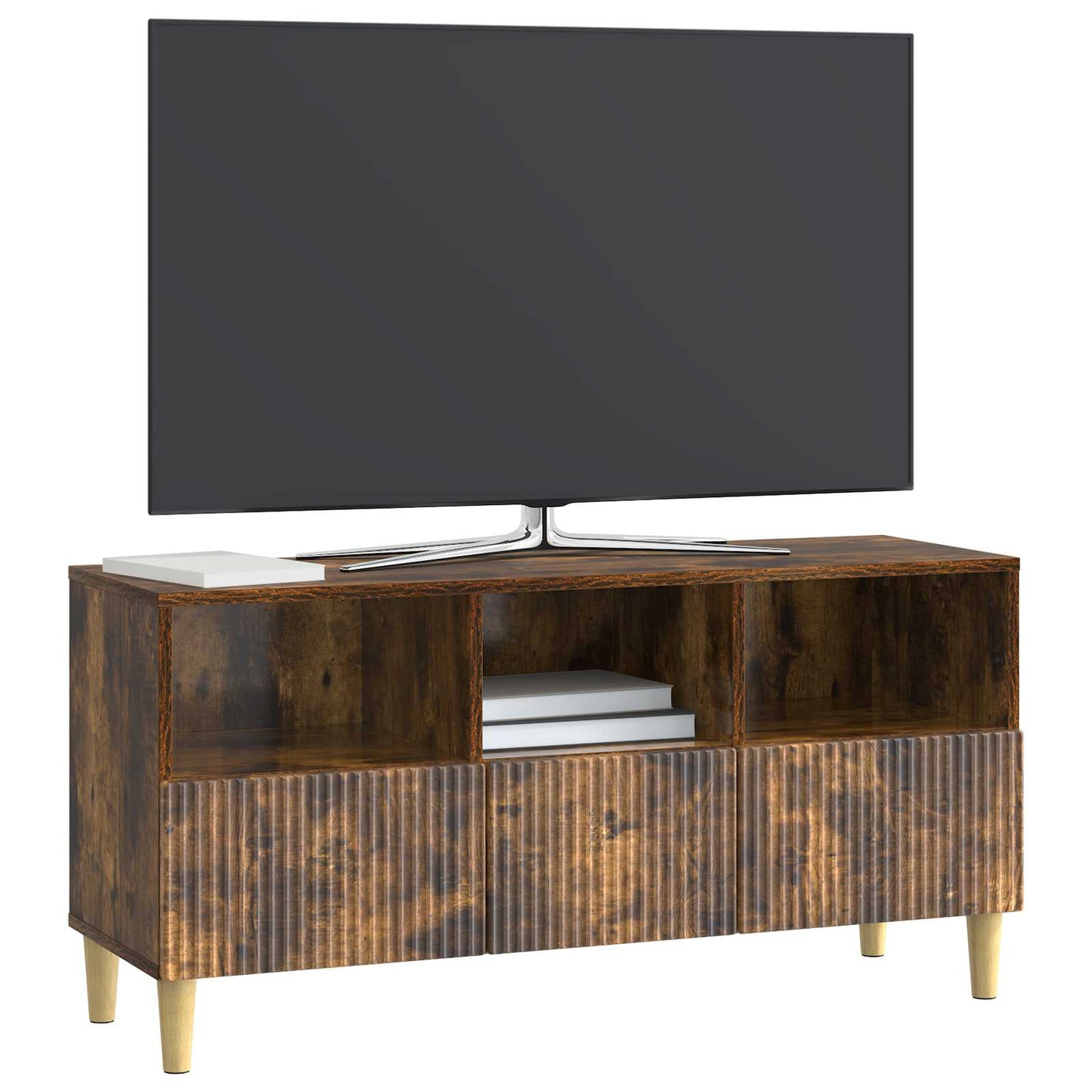 TV-skåp med låda Rökt ek 102 x 34,5 x 50 cm Konstruerat trä