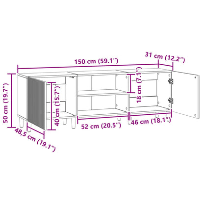 TV-skåp Betonggrå 150 x 31 x 50 cm Konstruerat trä