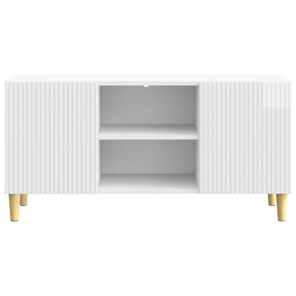 TV-skåp Vit högglans 102 x 34,5 x 50 cm Konstruerat trä
