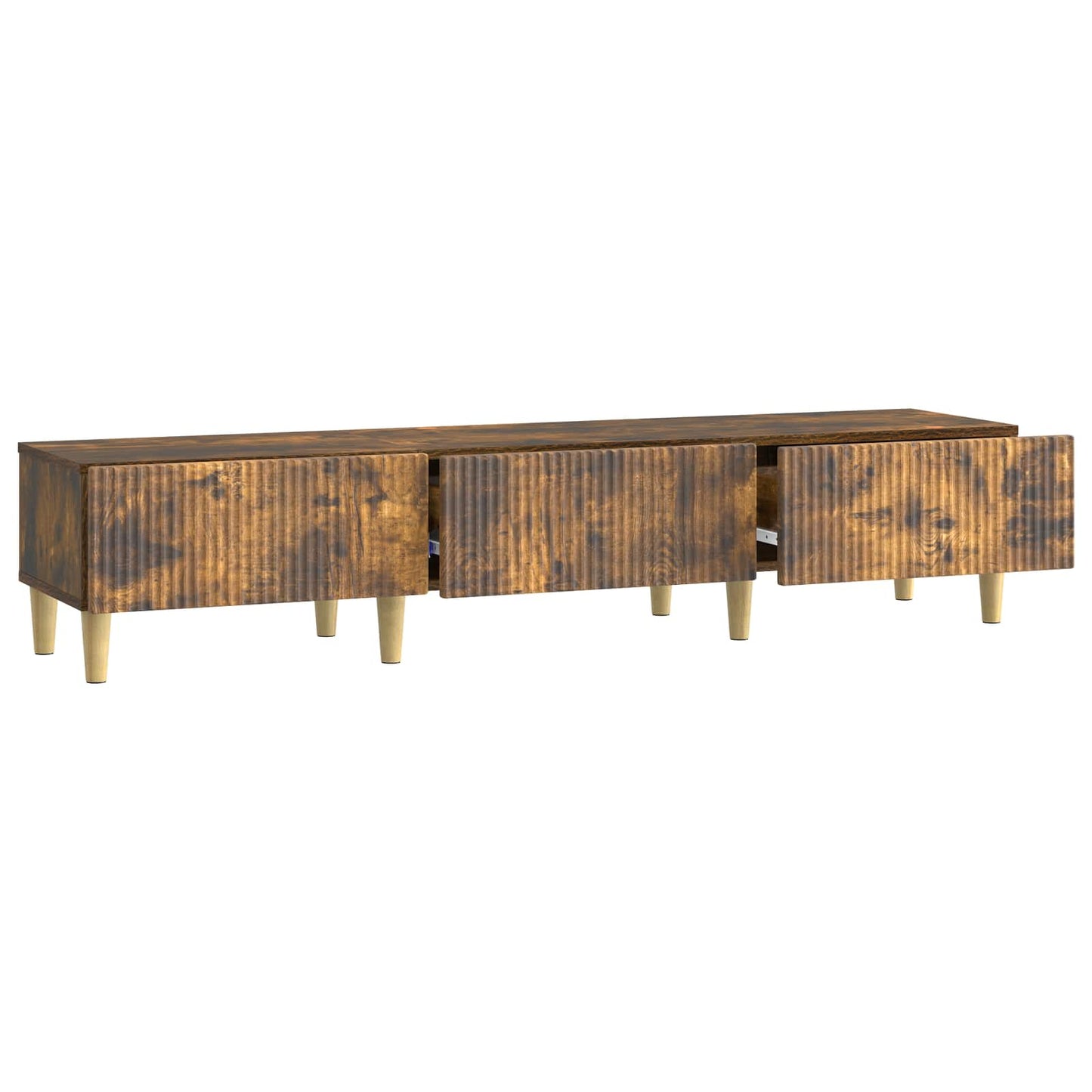 TV-skåp med låda Rökt ek 147 x 34,5 x 30 cm Konstruerat trä