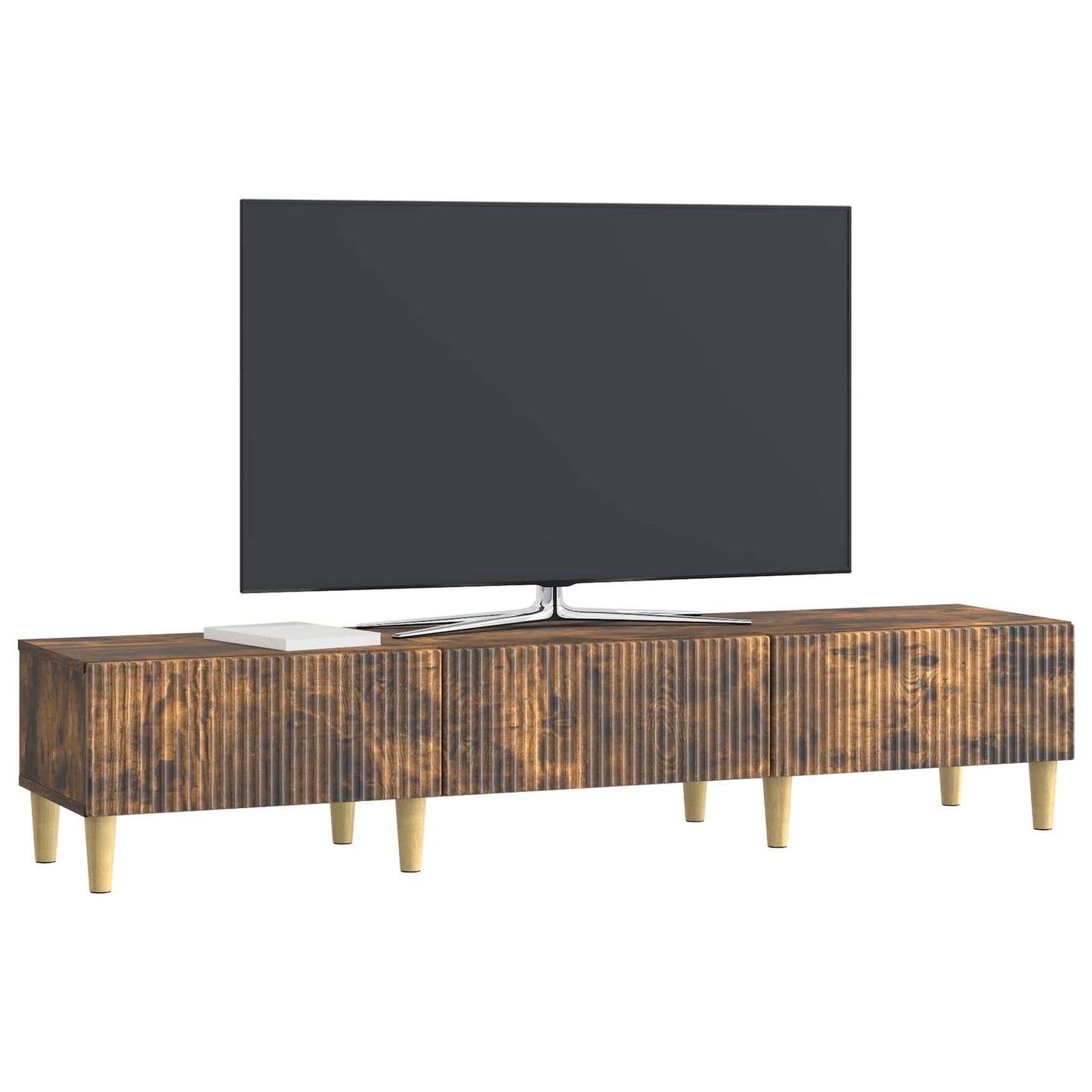 TV-skåp med låda Rökt ek 147 x 34,5 x 30 cm Konstruerat trä