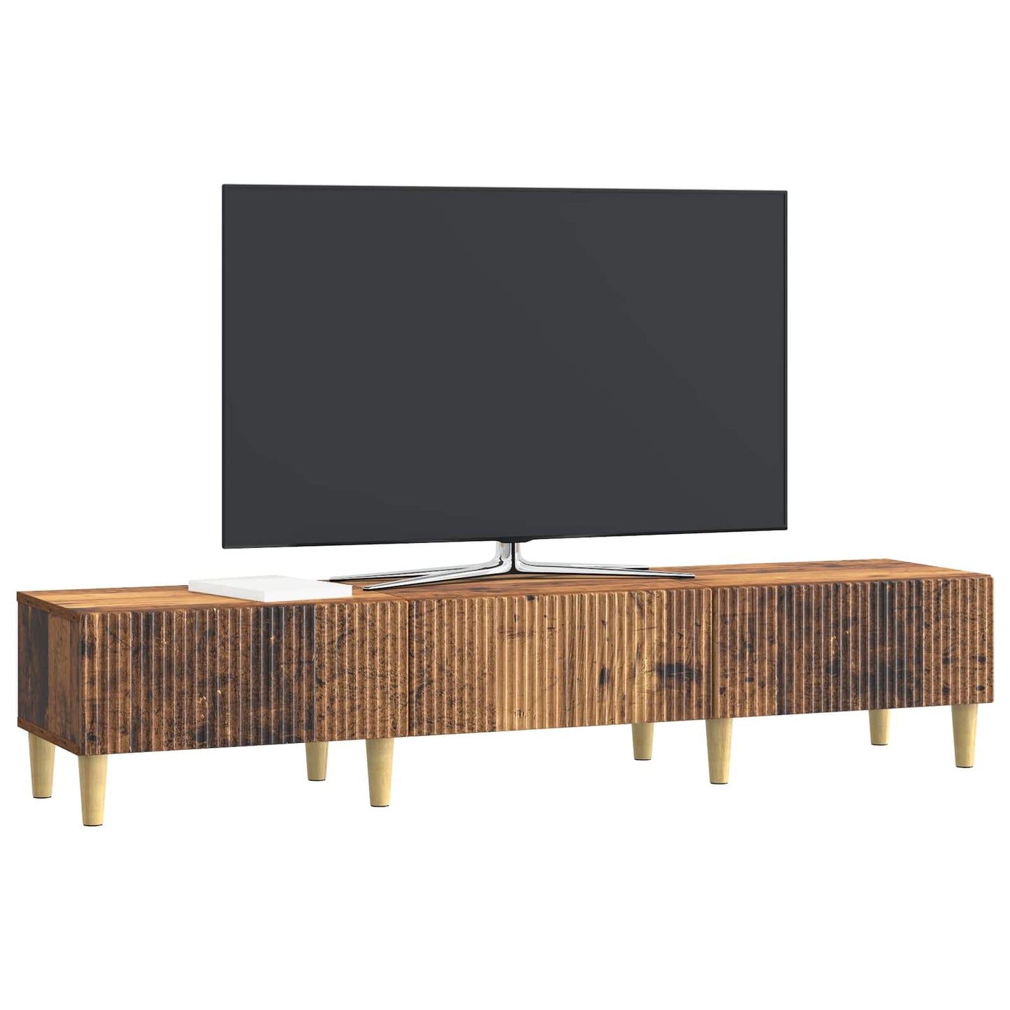 TV-skåp med låda Gammalt trä 147 x 34,5 x 30 cm Konstruerat trä