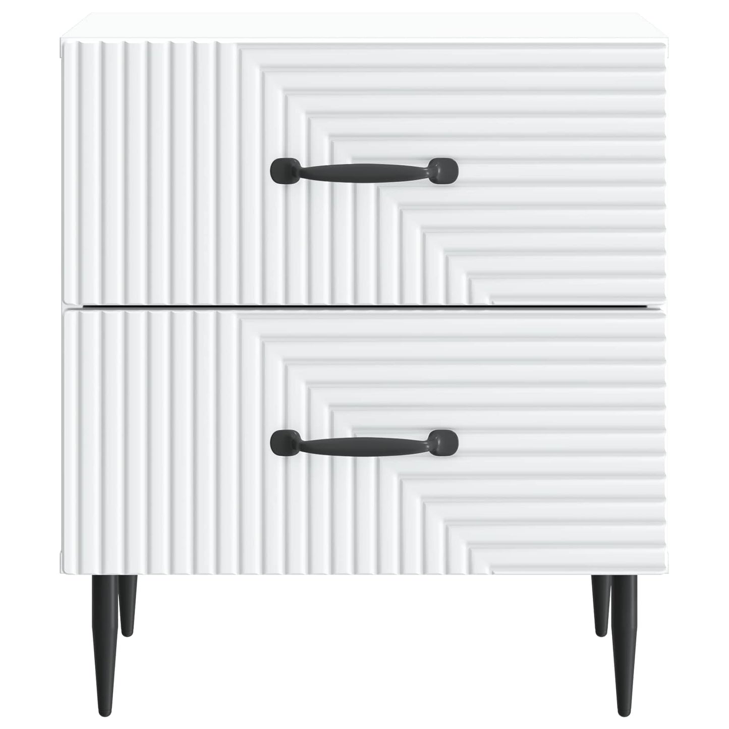 Nattduksbord 2 pcs Vit 43 x 34,5 x 47,5 cm Konstruerat trä