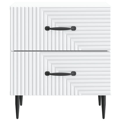 Nattduksbord 2 pcs Vit 43 x 34,5 x 47,5 cm Konstruerat trä