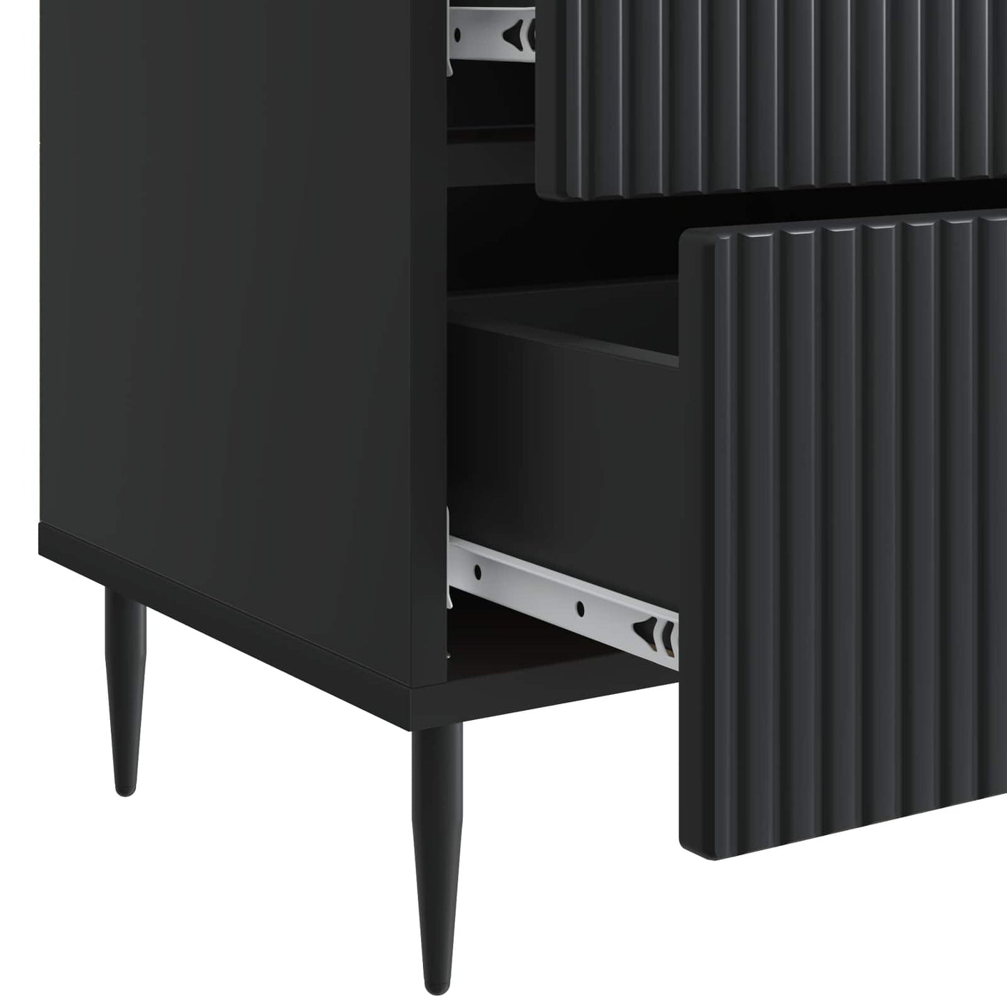 Nattduksbord 2 pcs Svart 43 x 34,5 x 47,5 cm Konstruerat trä