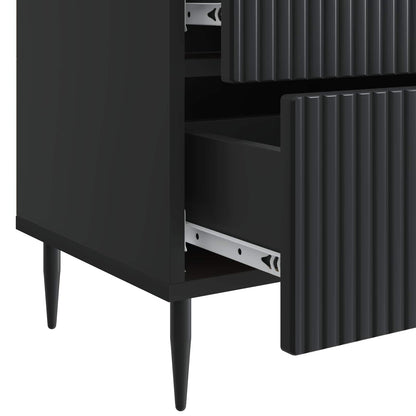Nattduksbord 2 pcs Svart 43 x 34,5 x 47,5 cm Konstruerat trä