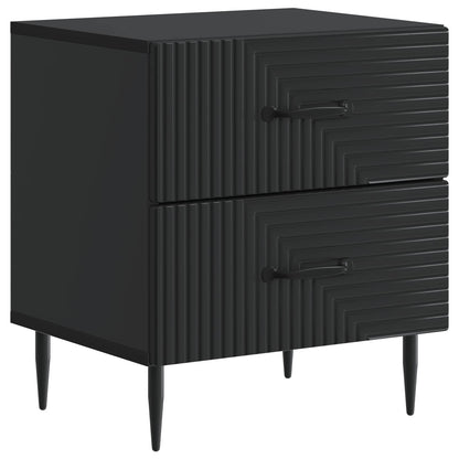 Nattduksbord 2 pcs Svart 43 x 34,5 x 47,5 cm Konstruerat trä
