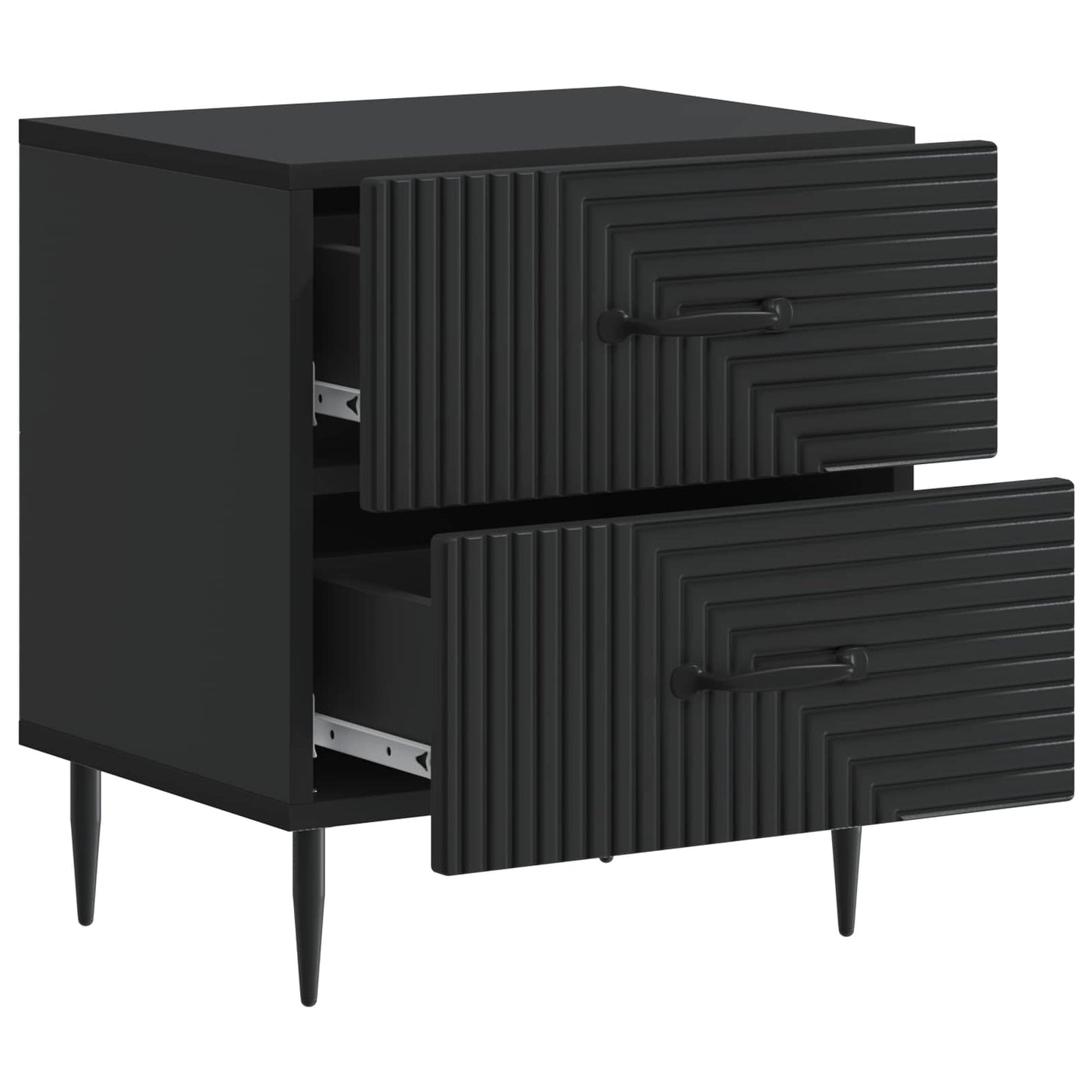 Nattduksbord 2 pcs Svart 43 x 34,5 x 47,5 cm Konstruerat trä