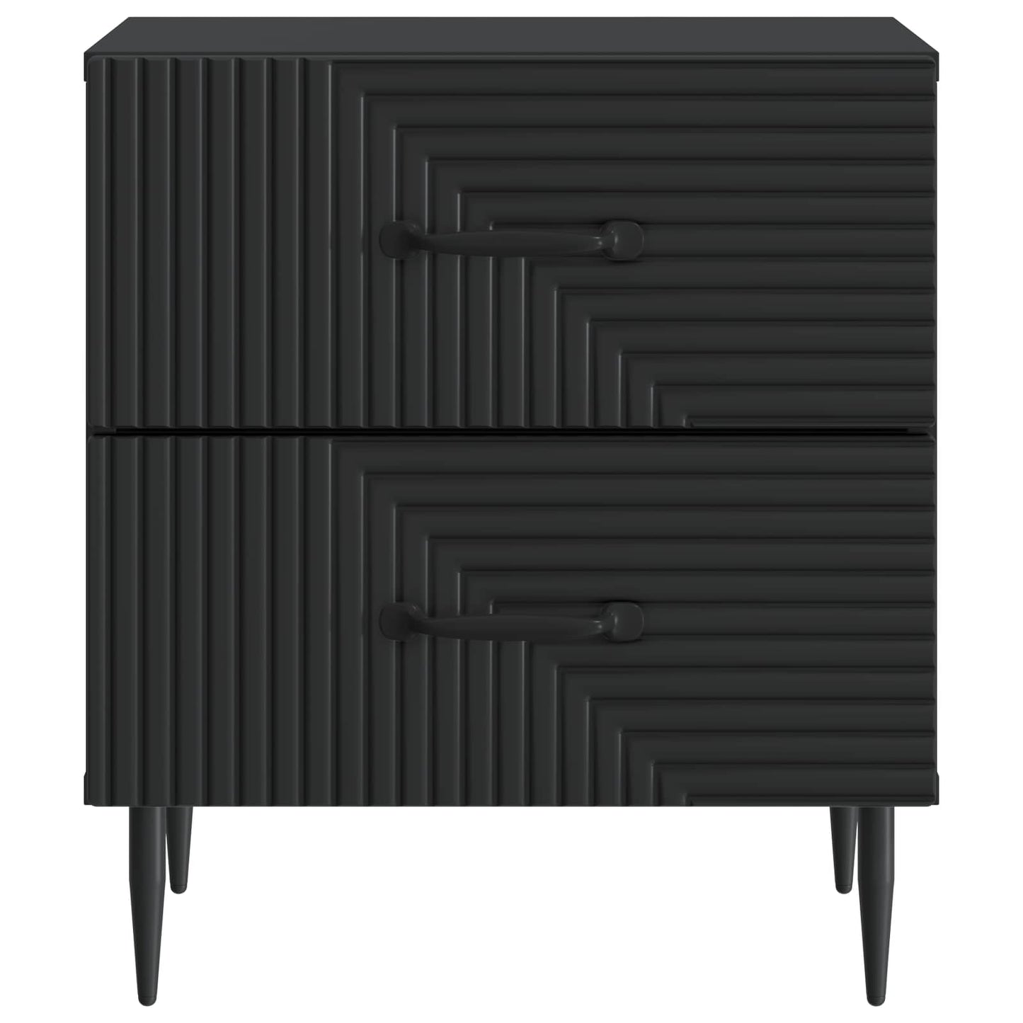 Nattduksbord 2 pcs Svart 43 x 34,5 x 47,5 cm Konstruerat trä