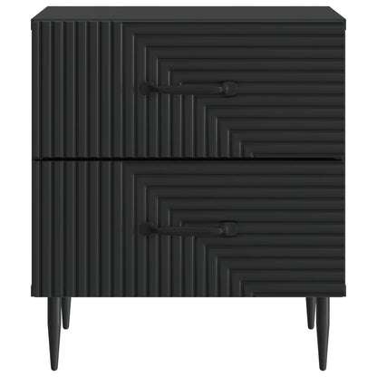 Nattduksbord 2 pcs Svart 43 x 34,5 x 47,5 cm Konstruerat trä