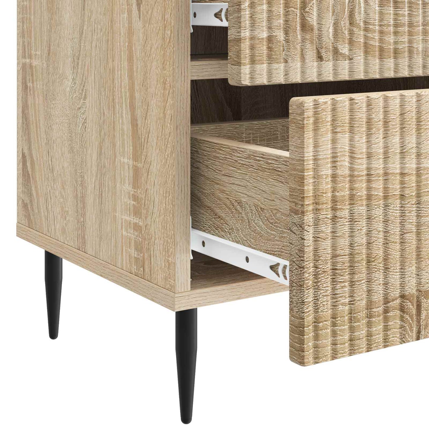 Nattduksbord med låda 2 pcs Sonoma-ek 43 x 34,5 x 47,5 cm