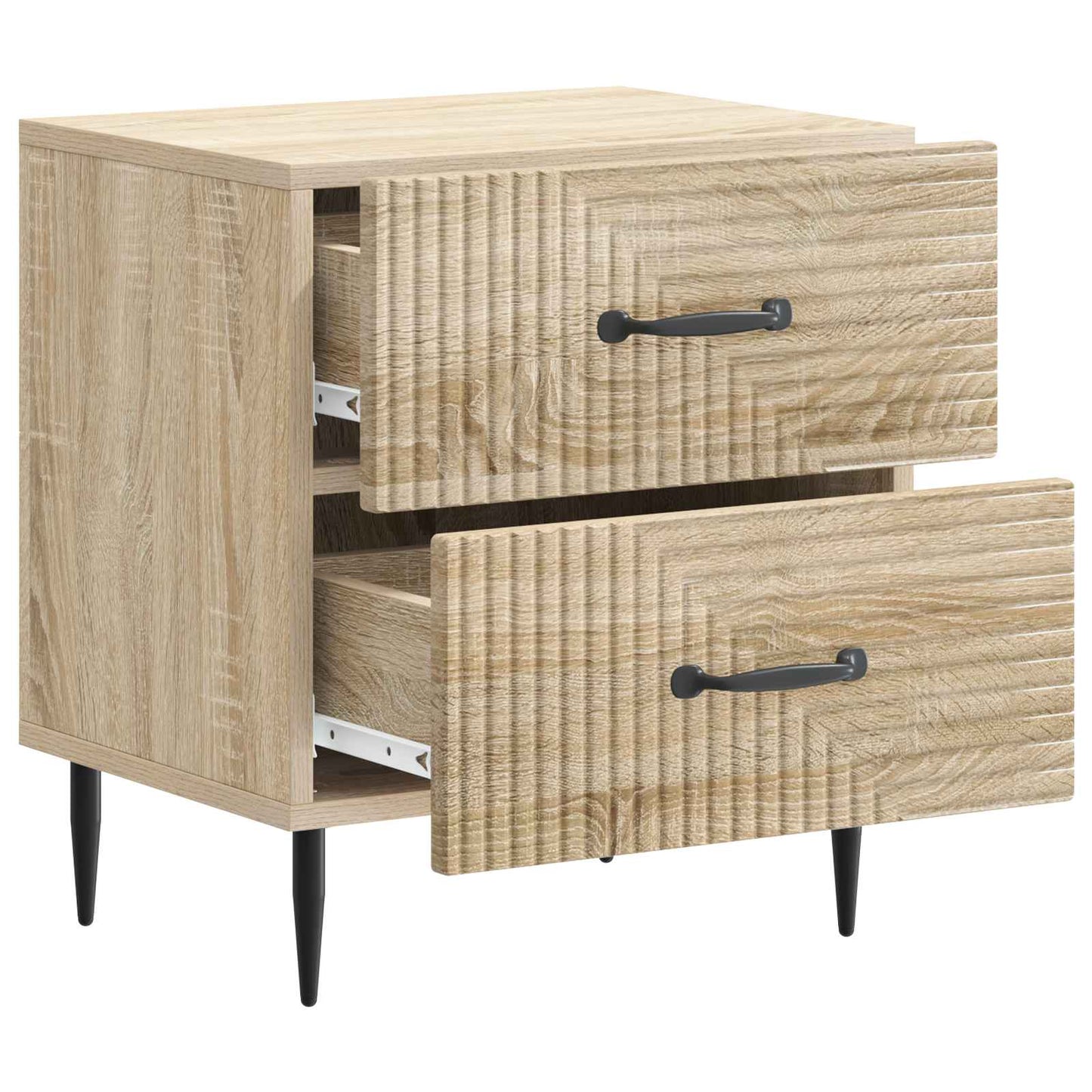 Nattduksbord med låda 2 pcs Sonoma-ek 43 x 34,5 x 47,5 cm