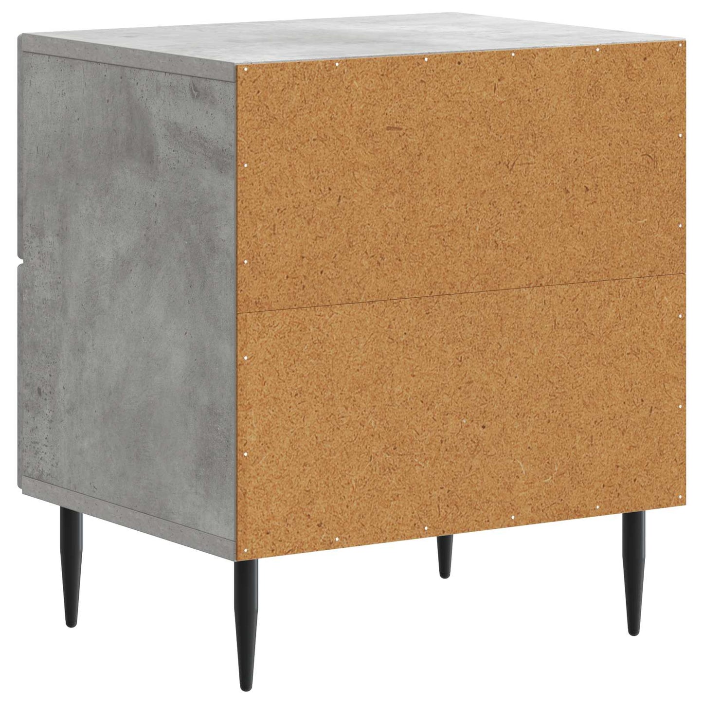 Nattduksbord med låda 2 pcs Betonggrå 43 x 34,5 x 47,5 cm