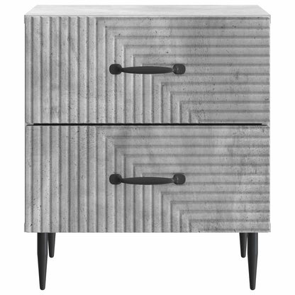 Nattduksbord med låda 2 pcs Betonggrå 43 x 34,5 x 47,5 cm