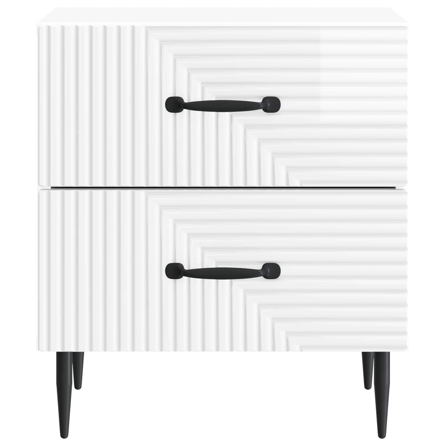 Nattduksbord med låda 2 pcs Vit högglans 43 x 34,5 x 47,5 cm
