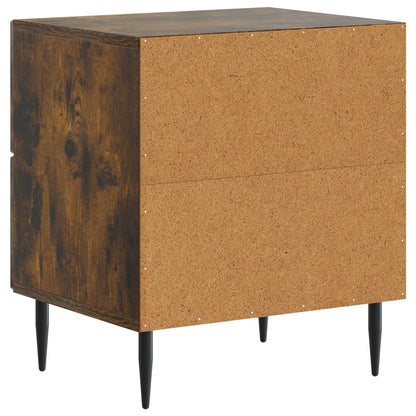 Nattduksbord 2 pcs Rökt ek 43 x 34,5 x 47,5 cm Konstruerat trä