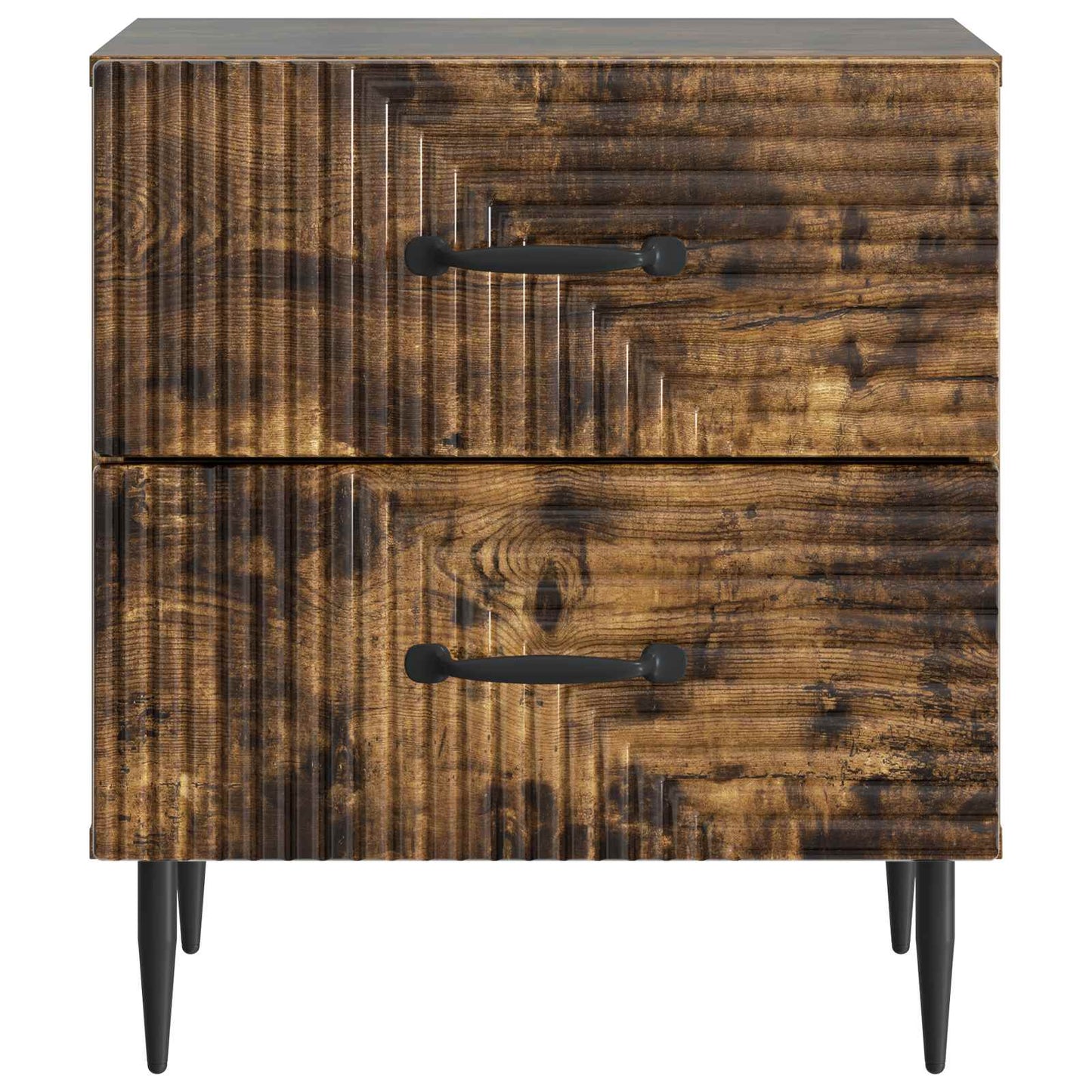 Nattduksbord 2 pcs Rökt ek 43 x 34,5 x 47,5 cm Konstruerat trä