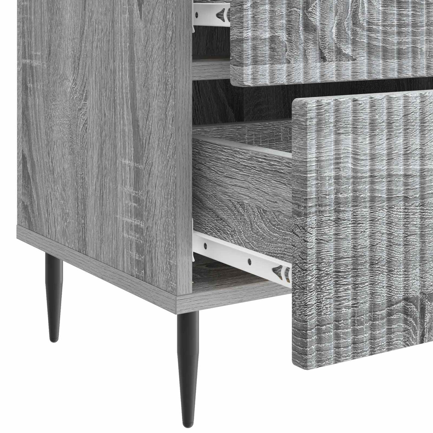 Nattduksbord med låda 2 pcs Grå sonoma-ek 43 x 34,5 x 47,5 cm