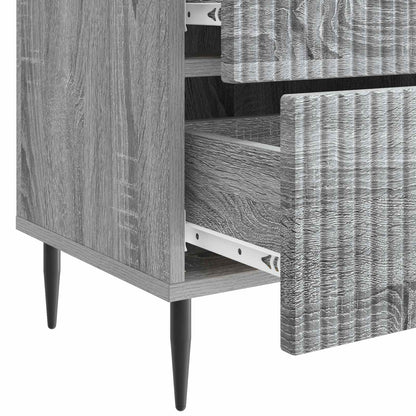 Nattduksbord med låda 2 pcs Grå sonoma-ek 43 x 34,5 x 47,5 cm