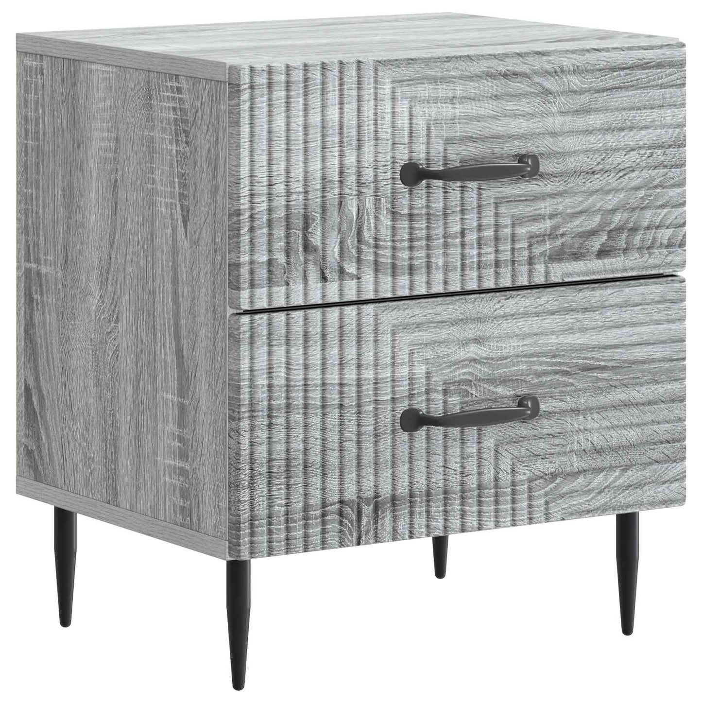 Nattduksbord med låda 2 pcs Grå sonoma-ek 43 x 34,5 x 47,5 cm