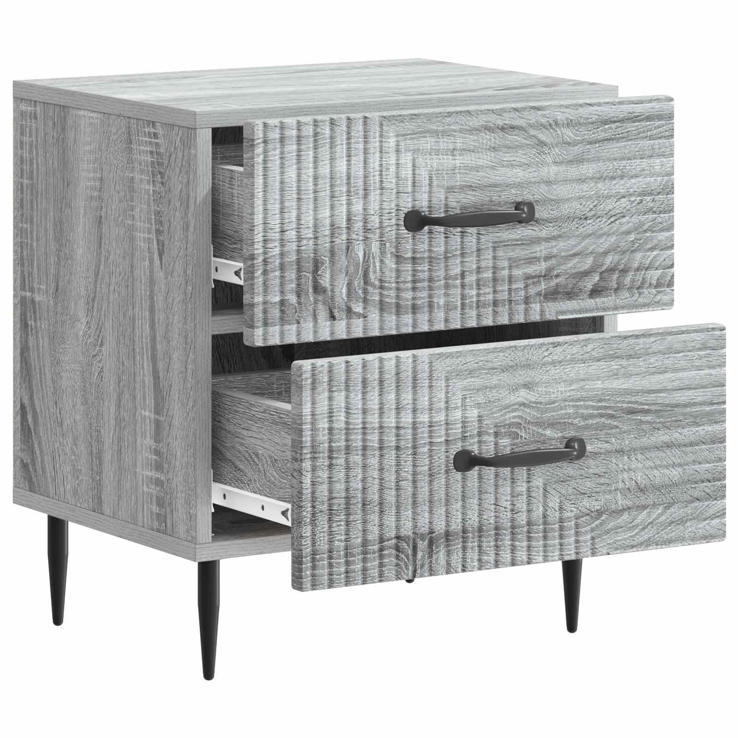 Nattduksbord med låda 2 pcs Grå sonoma-ek 43 x 34,5 x 47,5 cm
