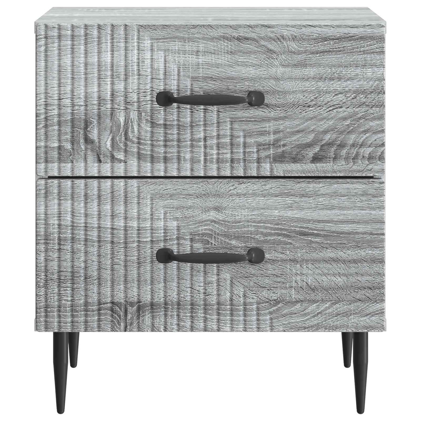 Nattduksbord med låda 2 pcs Grå sonoma-ek 43 x 34,5 x 47,5 cm