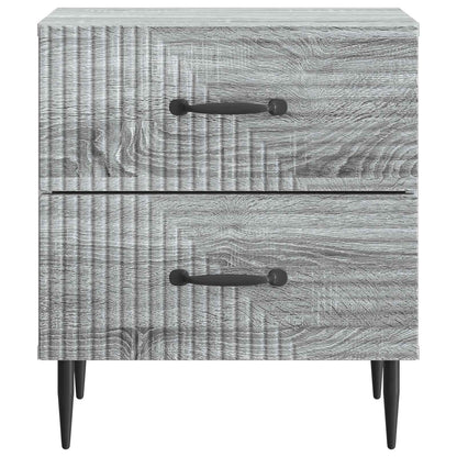 Nattduksbord med låda 2 pcs Grå sonoma-ek 43 x 34,5 x 47,5 cm