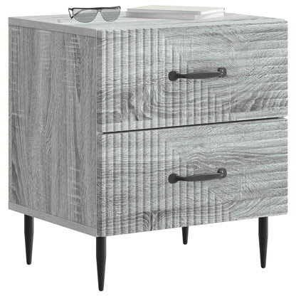 Nattduksbord med låda 2 pcs Grå sonoma-ek 43 x 34,5 x 47,5 cm