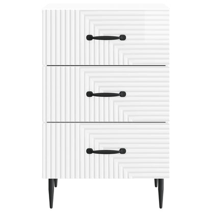 Nattduksbord Vit högglans 43 x 41 x 66,5 cm Konstruerat trä