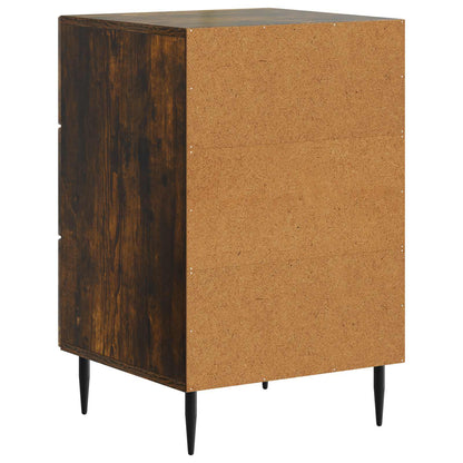 Nattduksbord med låda Rökt ek 43 x 41 x 66,5 cm Konstruerat trä