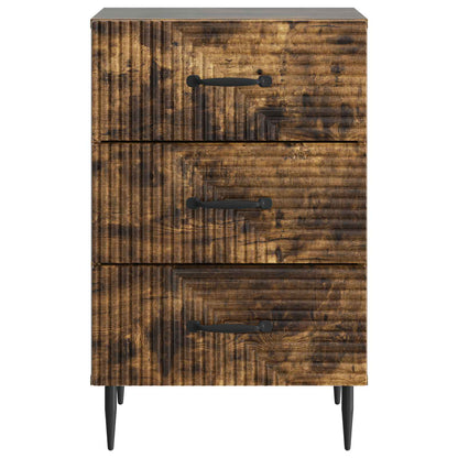 Nattduksbord med låda Rökt ek 43 x 41 x 66,5 cm Konstruerat trä