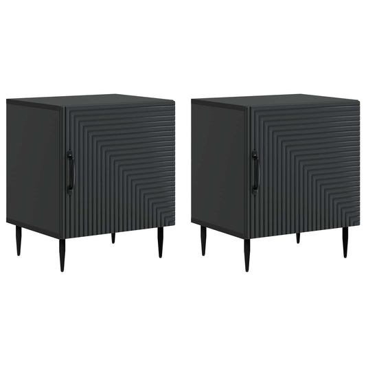 Nattduksbord 2 pcs Svart 43 x 34,5 x 50 cm Konstruerat trä