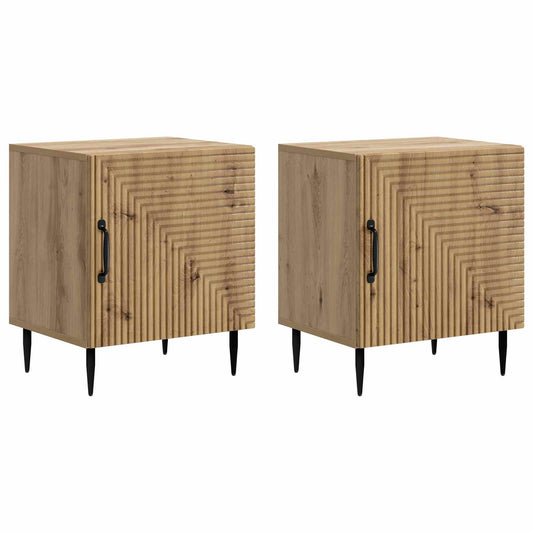 Nattduksbord 2 pcs Artisan-ek 43 x 34,5 x 50 cm Konstruerat trä