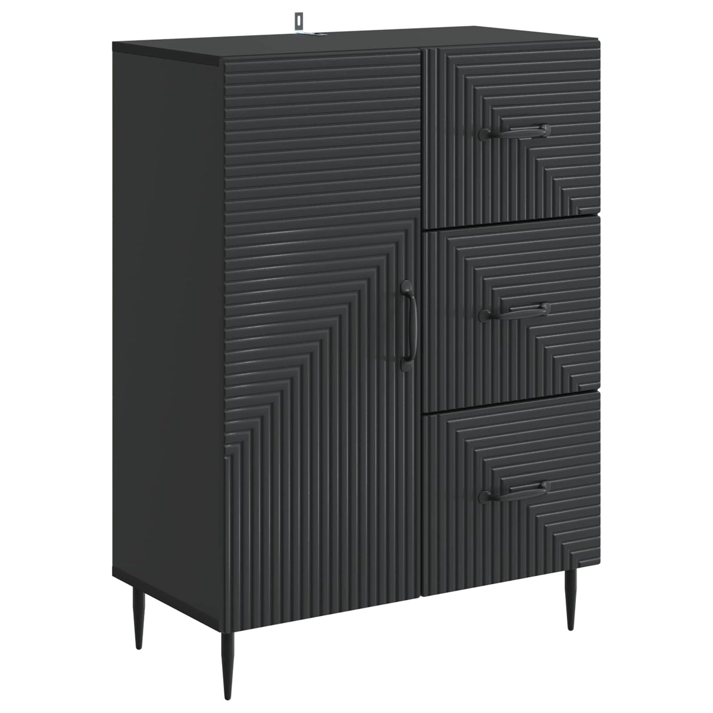 Sideboard med låda Svart 66 x 34,5 x 89,5 cm Konstruerat trä